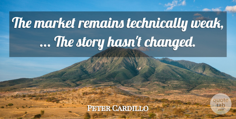 Peter Cardillo Quote About Market, Remains: The Market Remains Technically Weak...
