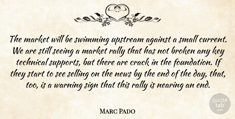 Marc Pado Quote About Against, Broken, Crack, Key, Market: The Market Will Be Swimming...