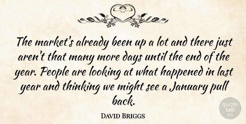 David Briggs Quote About Days, Happened, January, Last, Looking: The Markets Already Been Up...