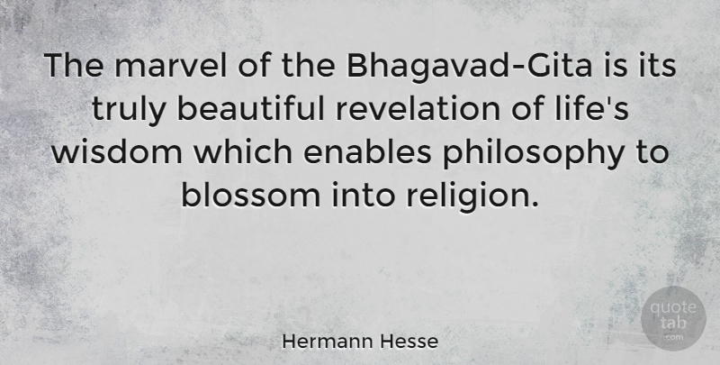 Hermann Hesse Quote About Beautiful, Philosophy, Gita: The Marvel Of The Bhagavad...