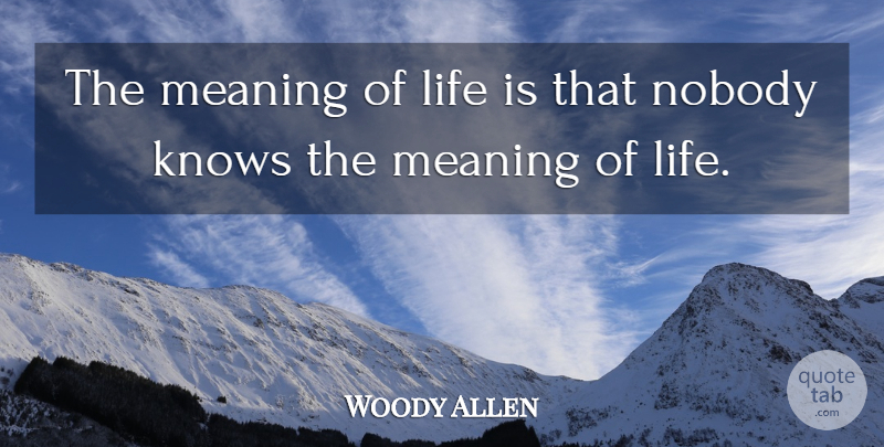 Woody Allen Quote About Meaning Of Life, Human Nature, Life Is: The Meaning Of Life Is...