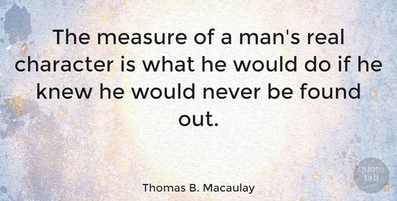 Thomas B. Macaulay Quote About Inspirational, Inspiring, Integrity: The Measure Of A Mans...