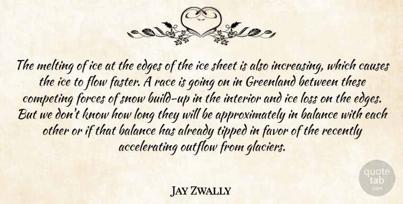 Jay Zwally Quote About Balance, Causes, Competing, Edges, Favor: The Melting Of Ice At...