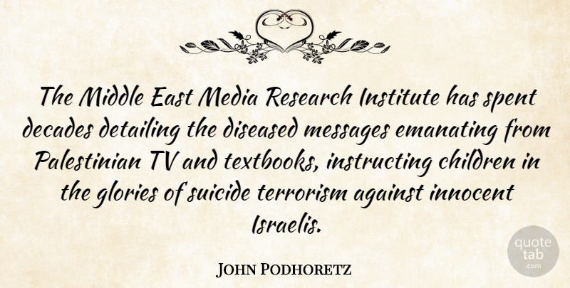 John Podhoretz Quote About Suicide, Children, Media: The Middle East Media Research...