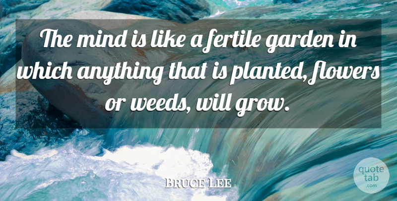 Bruce Lee Quote About Weed, Spiritual, Flower: The Mind Is Like A...