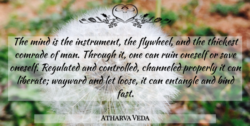 Atharva Veda Quote About Bind, Comrade, Mind, Oneself, Properly: The Mind Is The Instrument...