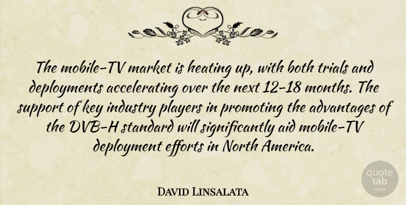 David Linsalata Quote About Advantages, Aid, Both, Efforts, Industry: The Mobile Tv Market Is...