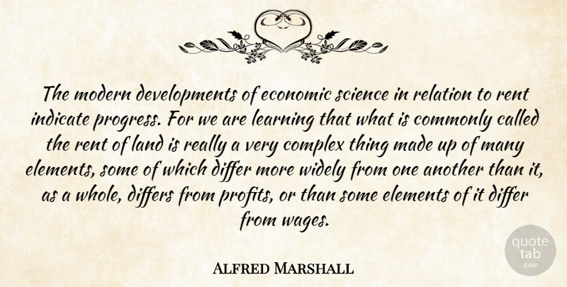 Alfred Marshall Quote About Commonly, Complex, Differ, Differs, Economic: The Modern Developments Of Economic...