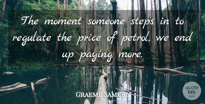 Graeme Samuel Quote About Moment, Paying, Price, Regulate, Steps: The Moment Someone Steps In...