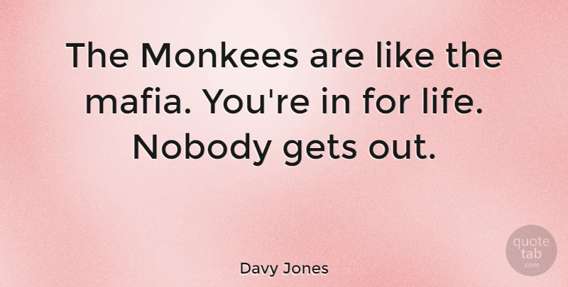 Davy Jones Quote About Mafia: The Monkees Are Like The...