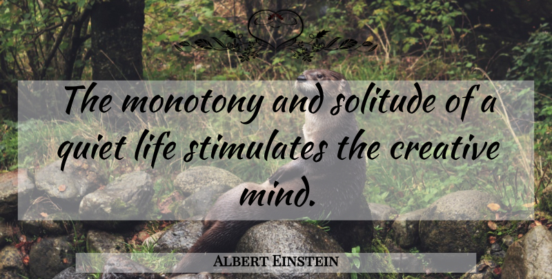 Albert Einstein Quote About Creativity, Being Alone, Quiet Moments: The Monotony And Solitude Of...