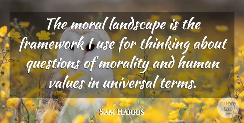 Sam Harris Quote About Thinking, Use, Landscape: The Moral Landscape Is The...