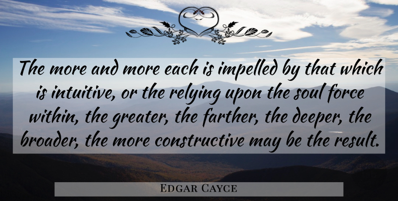 Edgar Cayce Quote About Soul, Intuition, May: The More And More Each...