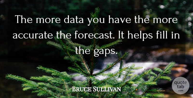 Bruce Sullivan Quote About Accurate, Data, Fill, Helps: The More Data You Have...