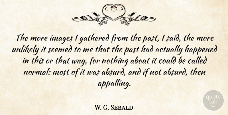 W. G. Sebald Quote About Past, Way, Normal: The More Images I Gathered...