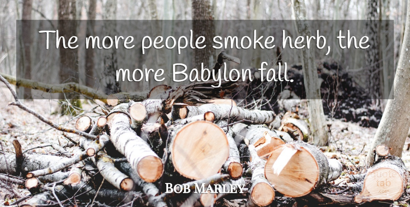 Bob Marley Quote About Music, Fall, People: The More People Smoke Herb...