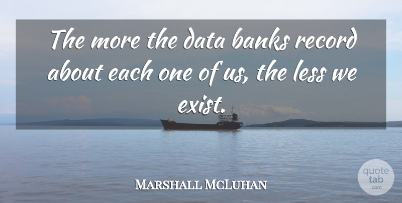 Marshall McLuhan Quote About Science, Technology, Data: The More The Data Banks...