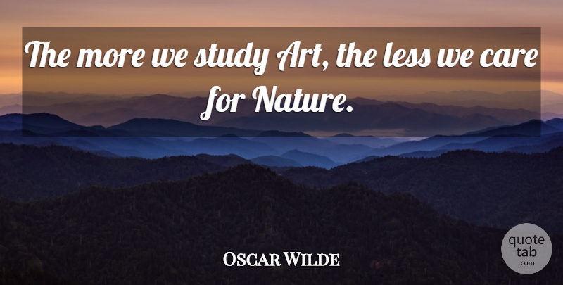 Oscar Wilde Quote About Art, Care, Study: The More We Study Art...