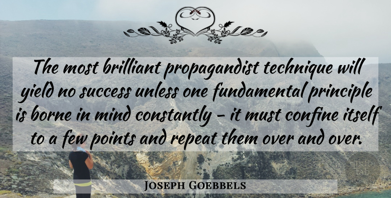 Joseph Goebbels Quote About Truth, Yield, Media Control: The Most Brilliant Propagandist Technique...