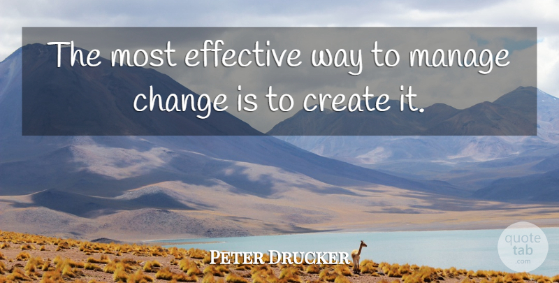 Peter Drucker Quote About Inspirational, Change, Way: The Most Effective Way To...
