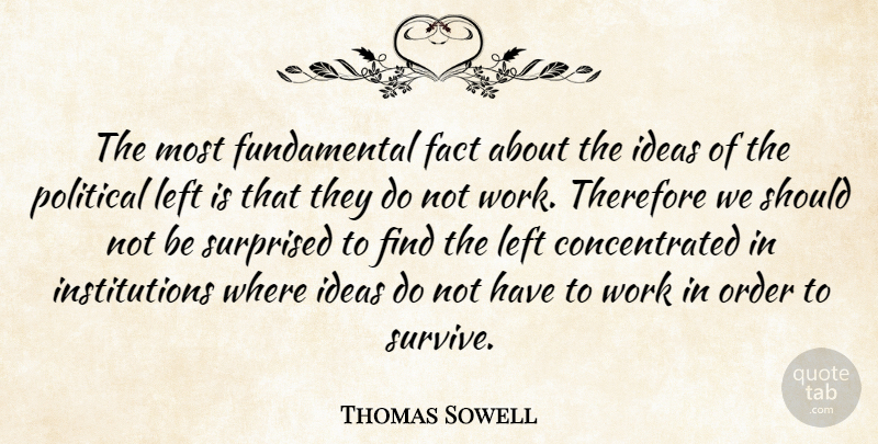 Thomas Sowell Quote About Order, Ideas, Political: The Most Fundamental Fact About...