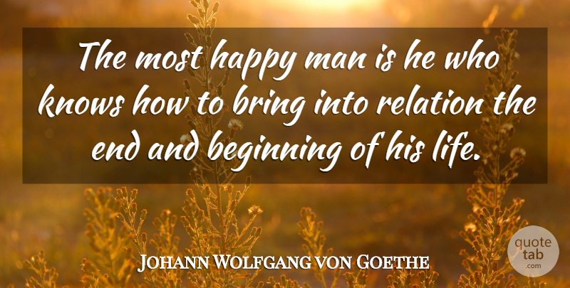 Johann Wolfgang von Goethe Quote About Happiness, Laughter, Men: The Most Happy Man Is...