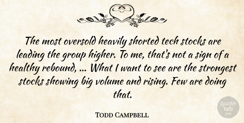 Todd Campbell Quote About Few, Group, Healthy, Leading, Showing: The Most Oversold Heavily Shorted...
