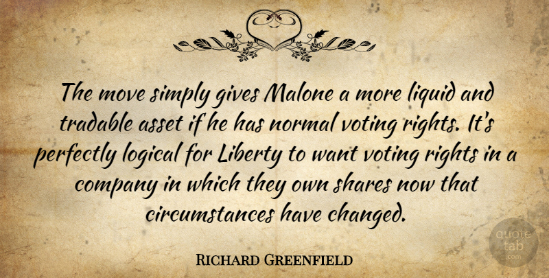 Richard Greenfield Quote About Asset, Company, Gives, Liberty, Liquid: The Move Simply Gives Malone...