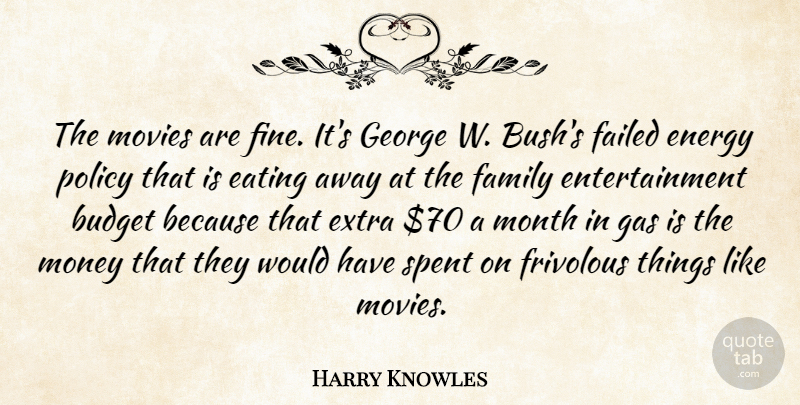 Harry Knowles Quote About Budget, Eating, Energy, Entertainment, Extra: The Movies Are Fine Its...