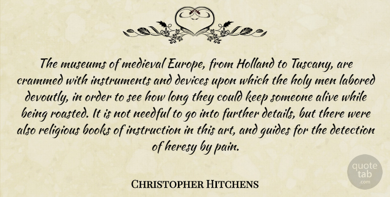 Christopher Hitchens Quote About Religious, Art, Pain: The Museums Of Medieval Europe...