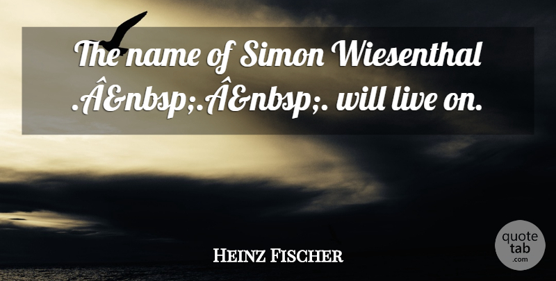 Heinz Fischer Quote About Name, Simon: The Name Of Simon Wiesenthal...