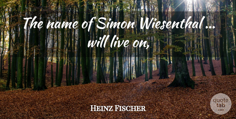 Heinz Fischer Quote About Name, Simon: The Name Of Simon Wiesenthal...