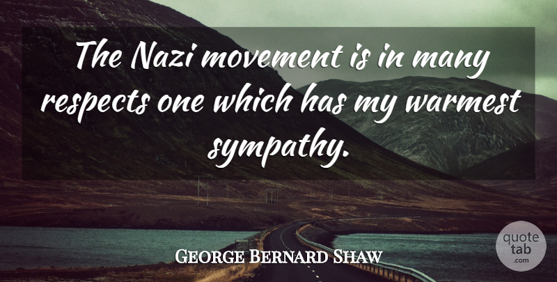 George Bernard Shaw Quote About Movement, Respects, Sympathy: The Nazi Movement Is In...