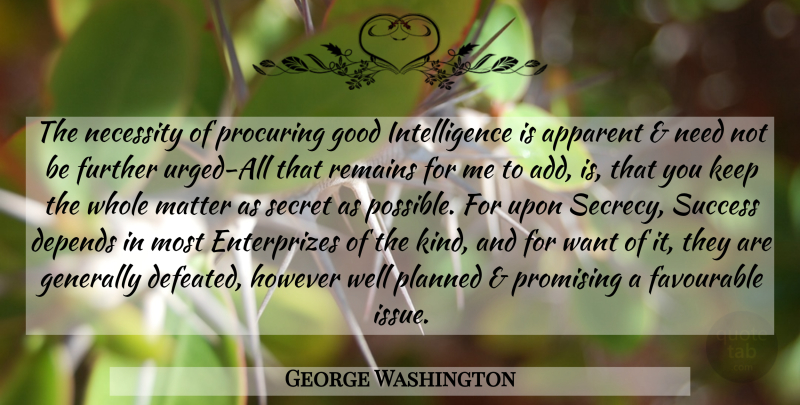 George Washington Quote About Issues, Secret, Add: The Necessity Of Procuring Good...
