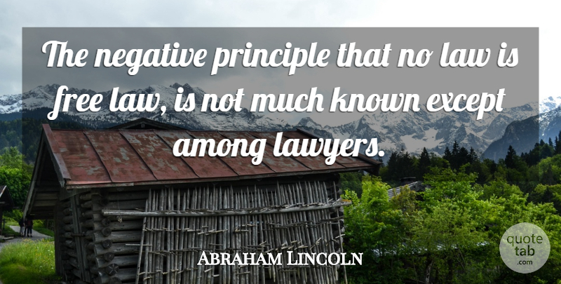 Abraham Lincoln Quote About Law, Principles, Negative: The Negative Principle That No...