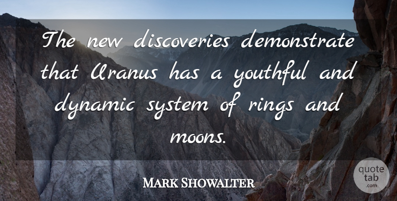 Mark Showalter Quote About Dynamic, Rings, System, Youthful: The New Discoveries Demonstrate That...