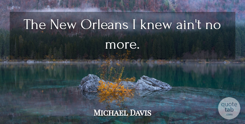 Michael Davis Quote About Knew, Orleans: The New Orleans I Knew...