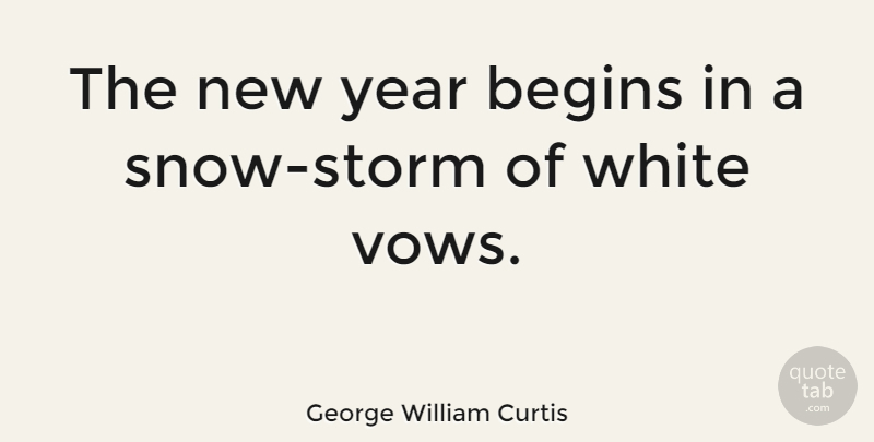 George William Curtis Quote About New Year, Determination, Years: The New Year Begins In...
