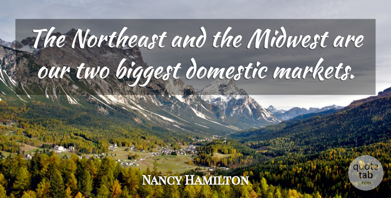 Nancy Hamilton Quote About Biggest, Domestic, Midwest, Northeast: The Northeast And The Midwest...