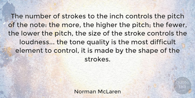 Norman McLaren Quote About Numbers, Quality, Elements: The Number Of Strokes To...