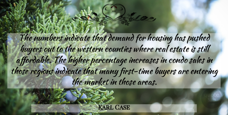Karl Case Quote About Buyers, Condo, Counties, Demand, Entering: The Numbers Indicate That Demand...