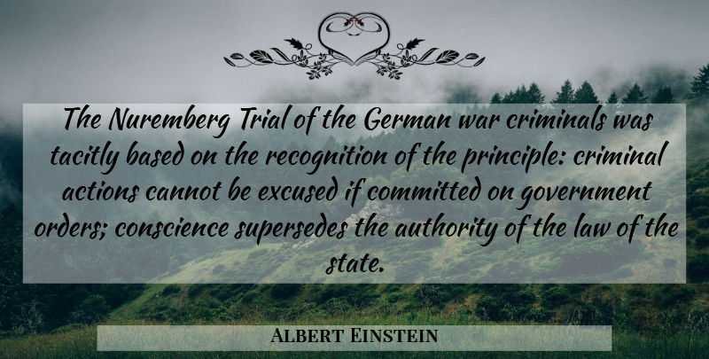 Albert Einstein Quote About War, Government, Order: The Nuremberg Trial Of The...