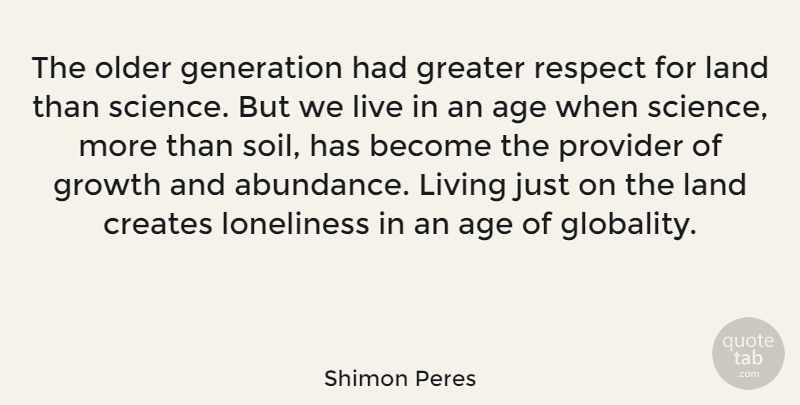 Shimon Peres Quote About Birthday, Loneliness, Land: The Older Generation Had Greater...