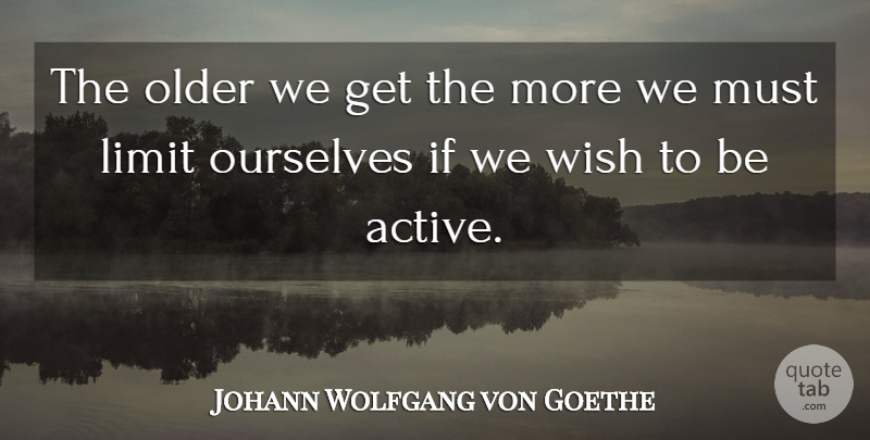 Johann Wolfgang von Goethe Quote About Time, Wish, Limits: The Older We Get The...