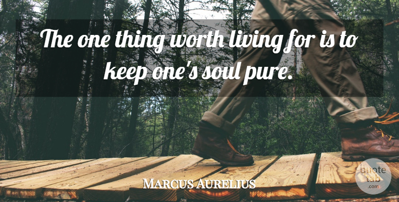 Marcus Aurelius Quote About Soul, One Thing, Worth Living: The One Thing Worth Living...