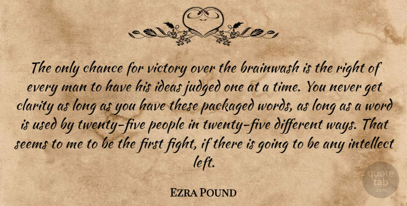 Ezra Pound Quote About Fighting, Intelligent, Men: The Only Chance For Victory...