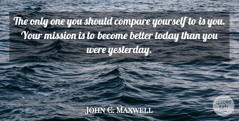 John C. Maxwell Quote About Yesterday, Today, Missions: The Only One You Should...