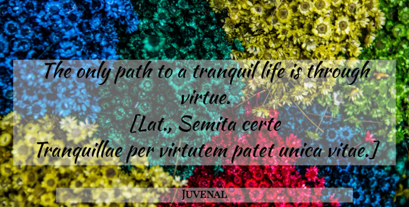 Juvenal Quote About Path, Life Is, Virtue: The Only Path To A...