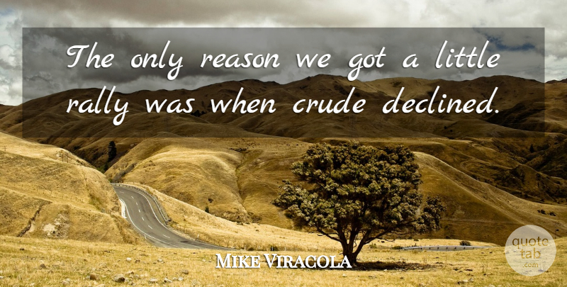 Mike Viracola Quote About Crude, Rally, Reason: The Only Reason We Got...