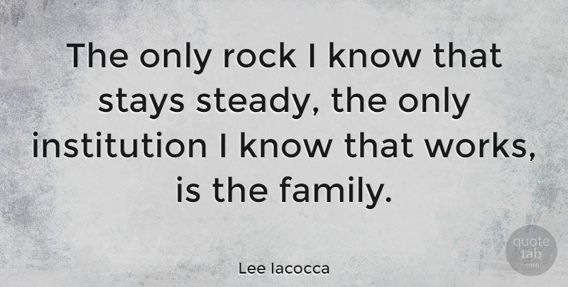 Lee Iacocca Quote About Family, Cousin, Rocks: The Only Rock I Know...